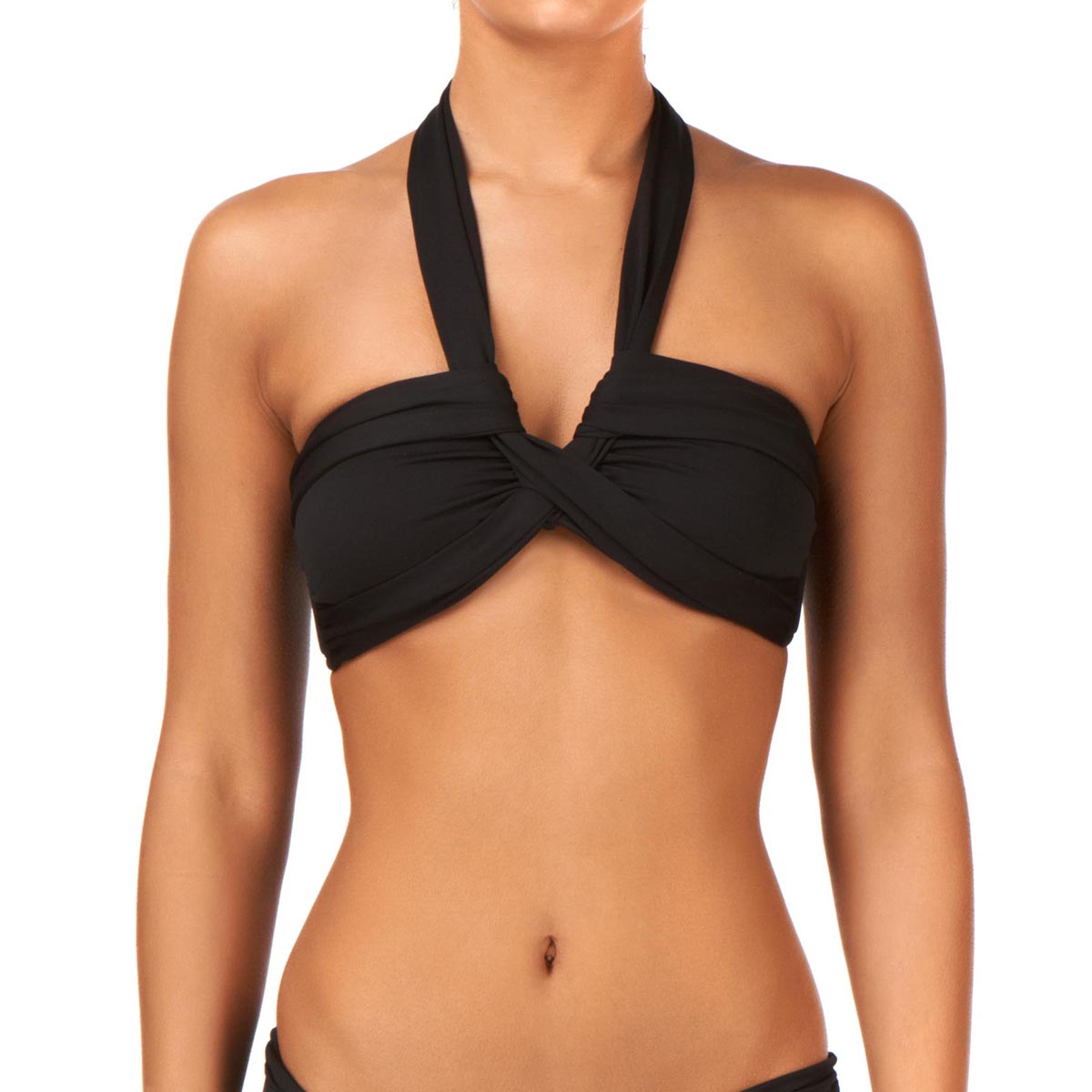 Seafolly Goddess Bandeua Bikini Top Black